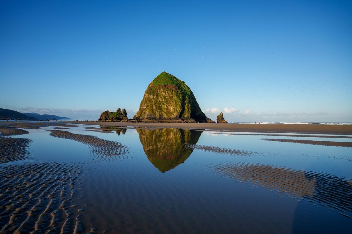 sand, nature, beach photography, canon beach, oregon coast, rock formation, seascape, visit oregon, canon rock, sunset, reflection, tranquility, calm horizons, landscape photography, ocean views, pacific northwest, peaceful, hiking, pacific