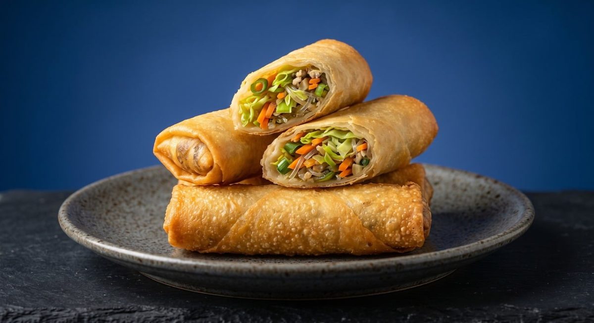 spring roll, fried, appetizer, vegetables, cabbage, carrots, crunchy, delicious, snack, plate, asian, golden, crispy, stuffed, chinese food, culinary, savory, rolled
