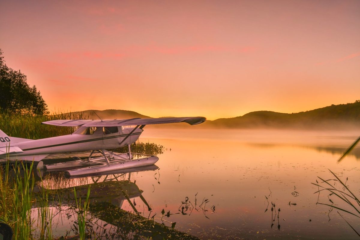 autumn, seaplane, lake, reflection, mist, sunrise, nature, quiet morning, québec, mountain landscape, water, calm, sky, outdoors, tremblant, scenery, canada, dawn, morning, quiet