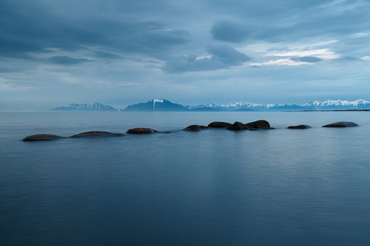 landscape, nature, blue sky, winter, mountains, snow, sea, sky, water, seascape, horizon, coast, wave, tide, glacier, blue, calm, distance, travel, beauty, distant mountains, winter landscape