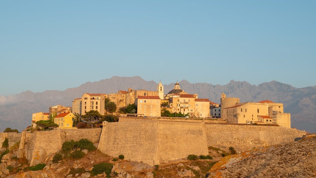 calvi, citadel, corsica, evening light, old town, blue hour, mediterranean, island, france, panorama, architecture, coastline, summer evening, mountains, rocks, fortress, main attraction, view, landmark