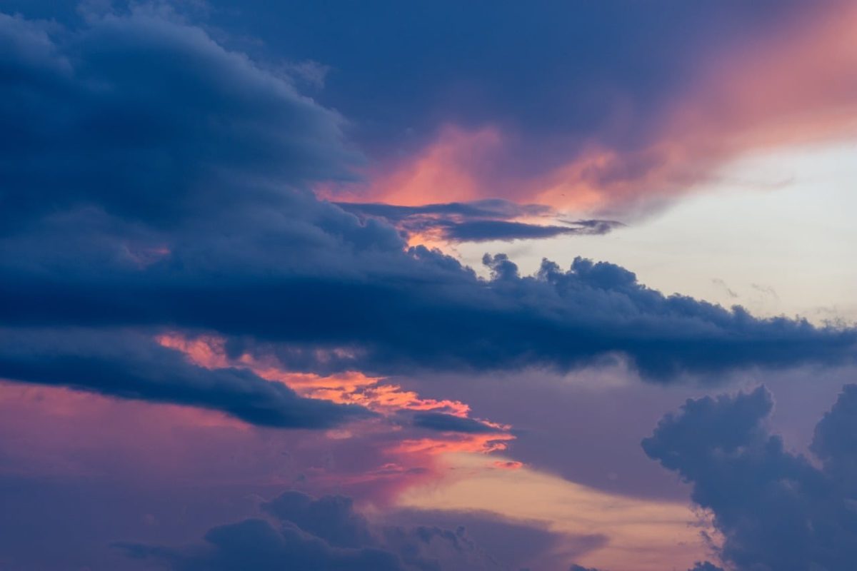 clouds, sky, sunset, colorful landscape, twilight, storm, rain, darkness, dawn, drama, contrast, storm clouds, evening sky, landscape, nature, thunderstorm clouds, positivity, storm in clouds, magical moment, weather change