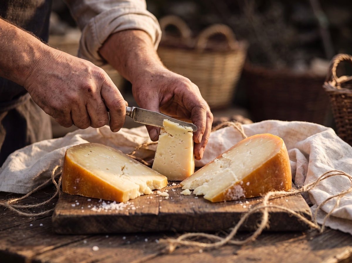 cheese, cutting, knife, chopping board, farm, rustic style, hands, basket, wood, craft, quality, homemade, natural, traditional, cheese making, handmade, comfort, manual work, farm product, sliced cheese