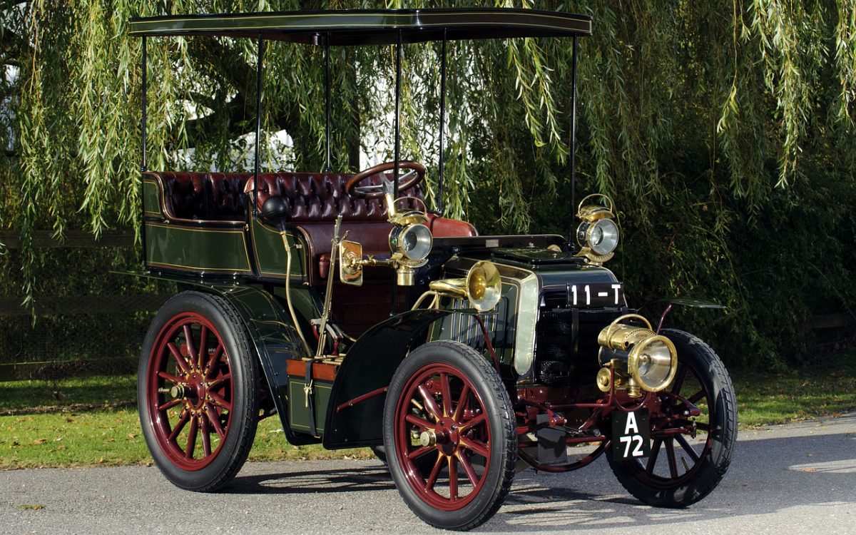 car, vintage, panhard, cabriolet, historic, antique, vintage car, brass, lantern, 1890s-1930s, wheel seat, red wheels, open top car, historical vehicle, country roads, leather seats, ivy, leather canopy, steam car