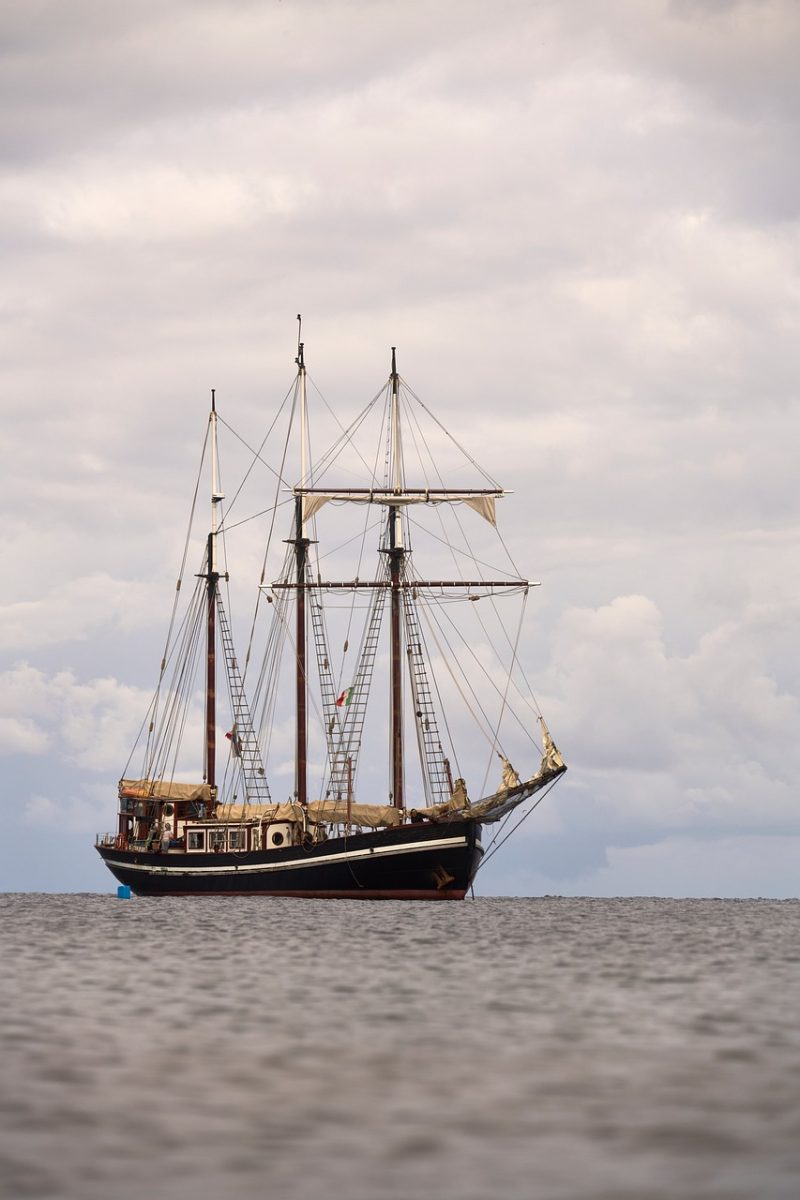 sailing ship, sea, masts, vintage ship, sailing, historical navy, sky, clouds, calm sea, maritime, romantic sea, vessel, sea shanty, sailing culture, nature, retro style, horizon, sea adventure, sailors, sailors on board