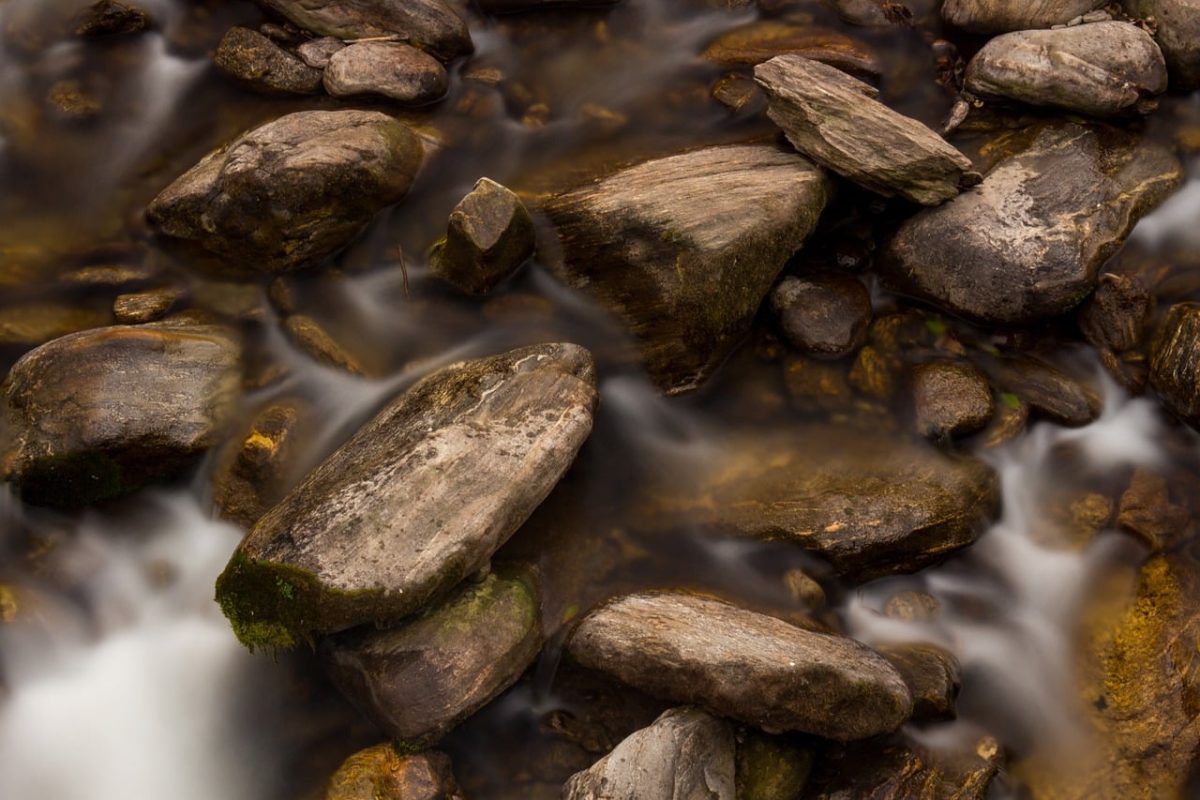 rocks, flowing water, landscape, natural, river, nature, stream, watercourse, rocky, waterfall, calm, meditative, long exposure, boulders, mountain stream, autumn, tranquility, forest, misty