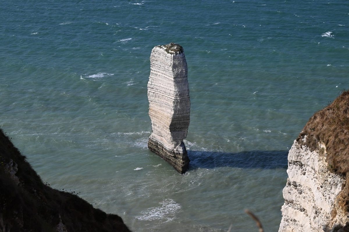 chalk, cliff, sea, france, landscape, normandy, erosion, dramatic, rock formation, tourist attraction, blue, pillar, sea water, coastline, summer, northwest, protrusion, gulf stream