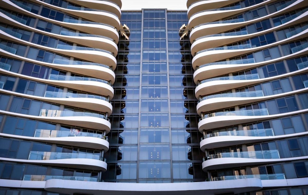 architecture, modern, glass, city, window, skyscraper, office, residential, balconies, front view, cityscape, innovative, design, reflection, panoramic, symmetry, clean, vertical, urban, widev