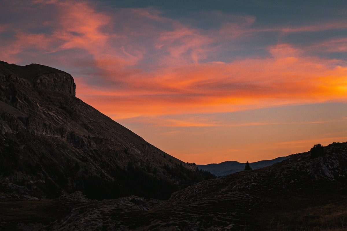 mountains, sunset, red sky, twilight, summer evening, natural scenery, shadow, summer landscape, silence, dramatic landscape, alps, pink sky, evening sky, hiking, nature, sunrise, foggy, high mountains, cloudy, mountainous