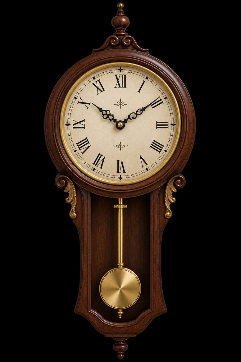 clock, antique, frame, pendulum, roman numerals, wall, timepiece, vintage, classic, decoration, art nouveau, detail, clock hands, traditional, bronze, tone, luxury, fascinate, wood, dome