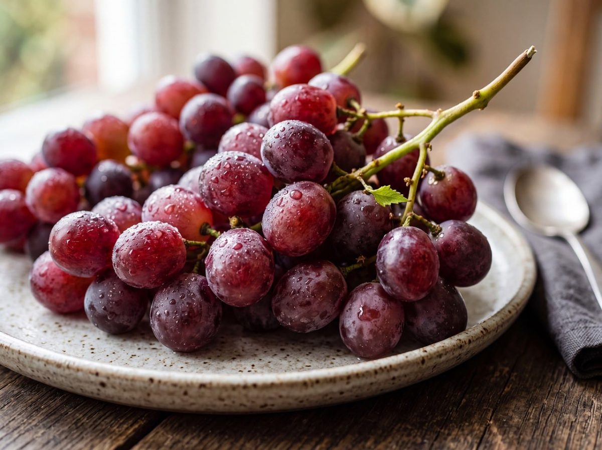 grapes, wet, fresh, fruit, healthy, natural, farming, organic, vineyard, plate, homemade, sweet, breakfast, table, autumn, dessert, vegan, detail, black and white, harvest