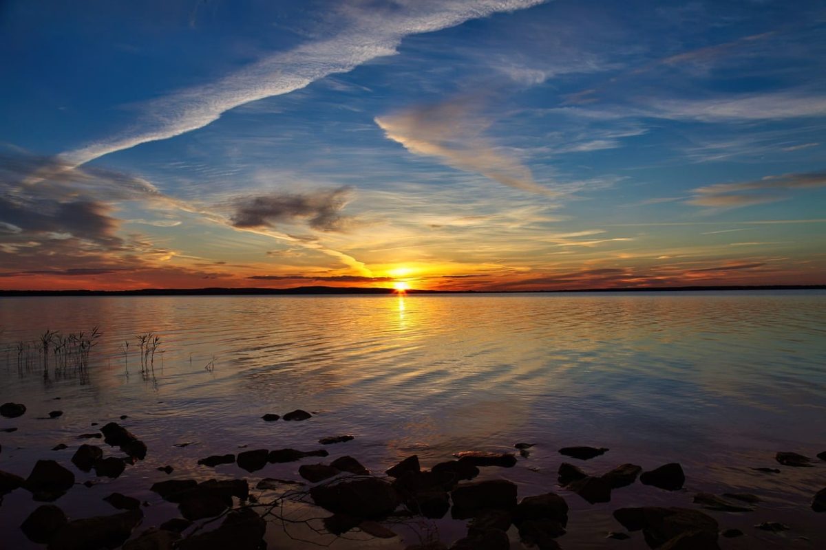 sunset, sea, rocky, sky, evening, reflection, clouds, nature, dawn, peace, water body, autumn, light, silence, odyssey, romance, calm, view, postcard, sun