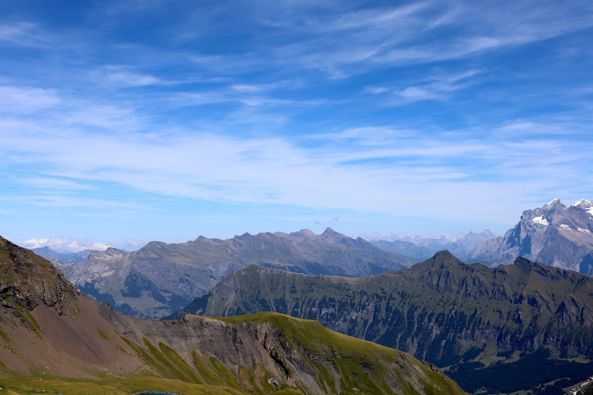 mountains, alps, mountain peaks, switzerland, sky, rocks, view, panorama, nature, landscape, mountain silhouette, hiking, natural beauty, fresh air, blue sky, silence, summer day, altitude, awe