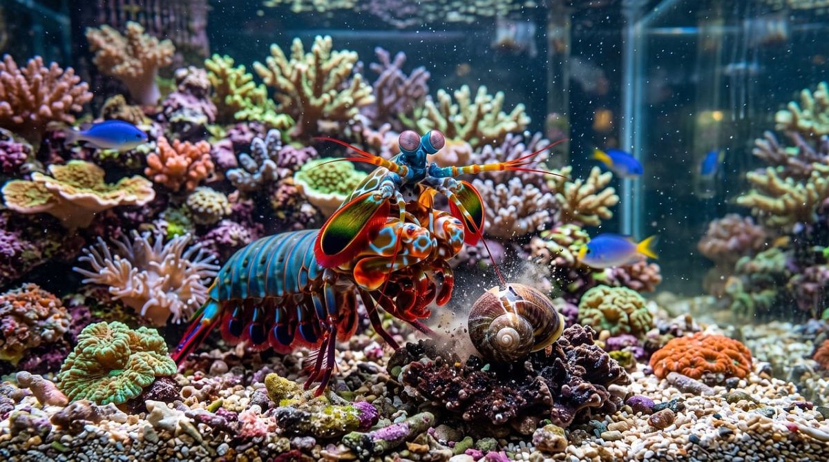 mantis shrimp, peacock mantis, reef, nature, strike, aquarium, tropical, claws, eyes, neon, ocean, predator, marine life, punch, coral, marine biodiversity, sea creatures, ecosystem, water, aquarium life