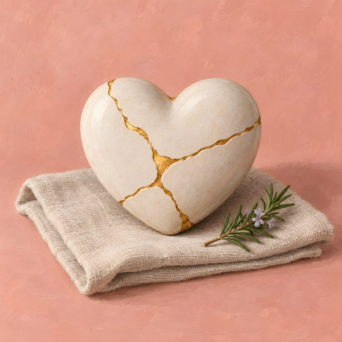 kintsugi, heart, gold, ceramic, repair, fabric, rosemary, decoration, art, cloth, aesthetic, detail, crack, tip, ceramic repair, handmade, gold accents, repaired art, emotional, tenderness