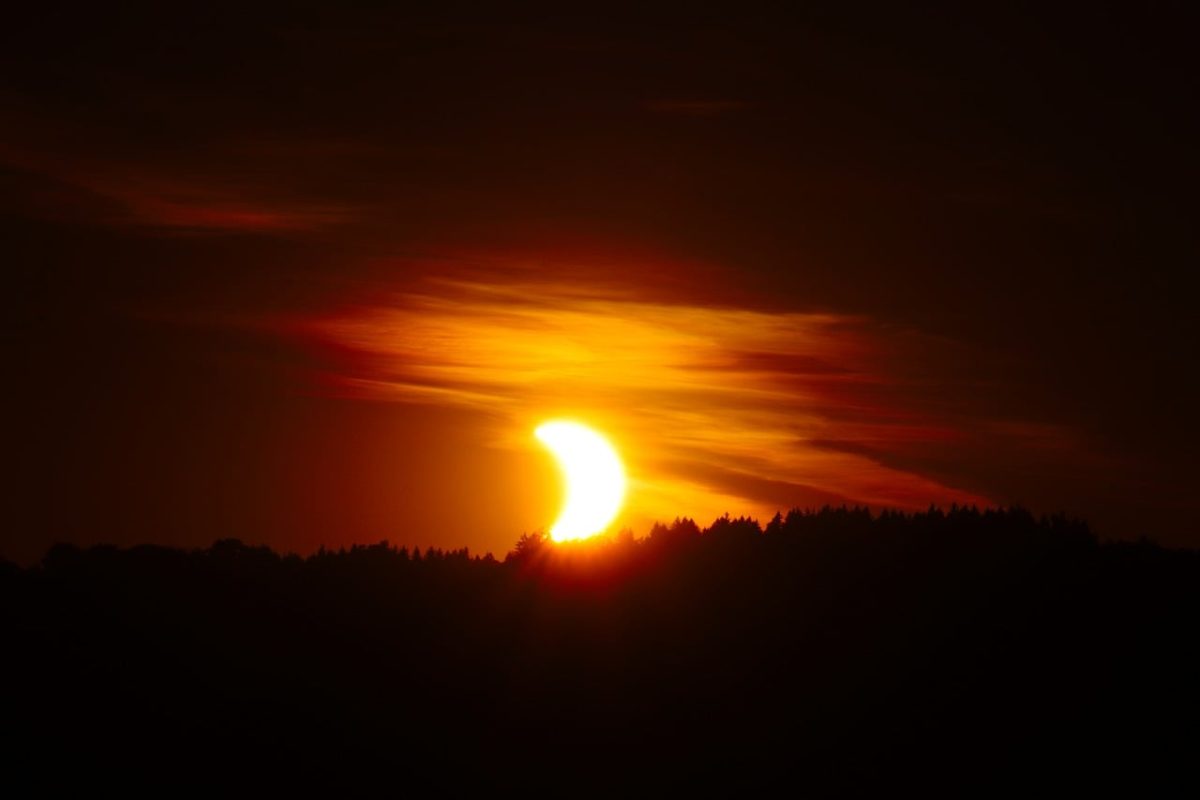 solar eclipse, twilight, moon in front of sun, cosmos, phenomenon, nature, sun, moon, clouds, landscape, sunset, shadows, evening, star, darkness, horizon, red sky, astronomy, planetary motion, space