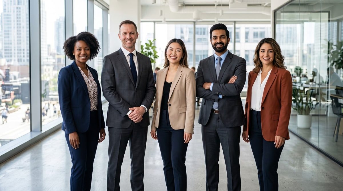 team, business environment, professional, office, business people, diversity, collaboration, success, friendship, variety, planning, employee satisfaction, formal attire, architecture, customer service, promotion, communication, expressions of trust, consulting