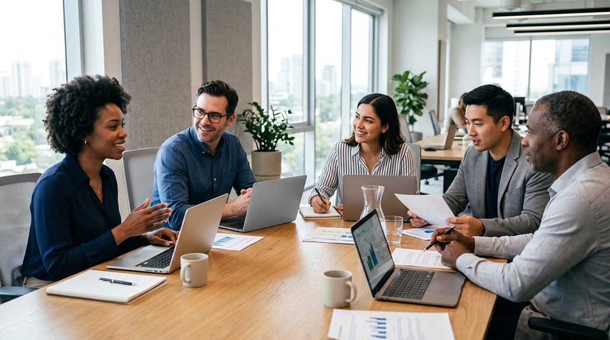 meeting, conference, teamwork, discussion, business meeting, workgroup, collaboration, office, technology, professionals, debate, strategy, brainstorm, company, presentation, business, cooperation, well-equipped office, daily routine