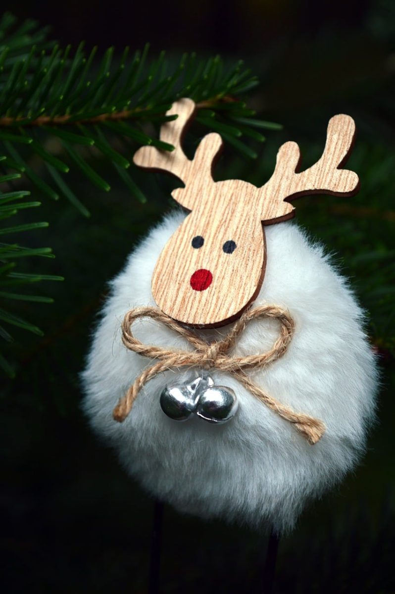 christmas decoration, wooden reindeer, red nose, christmas background, pine branches, christmas greeting, advent, creative craft, creative project, personalized gift, festive season, wood ornament, home decor, handmade, cotton ball, rope twine, going home, shining things, green branch, seasonal costume, christmas card
