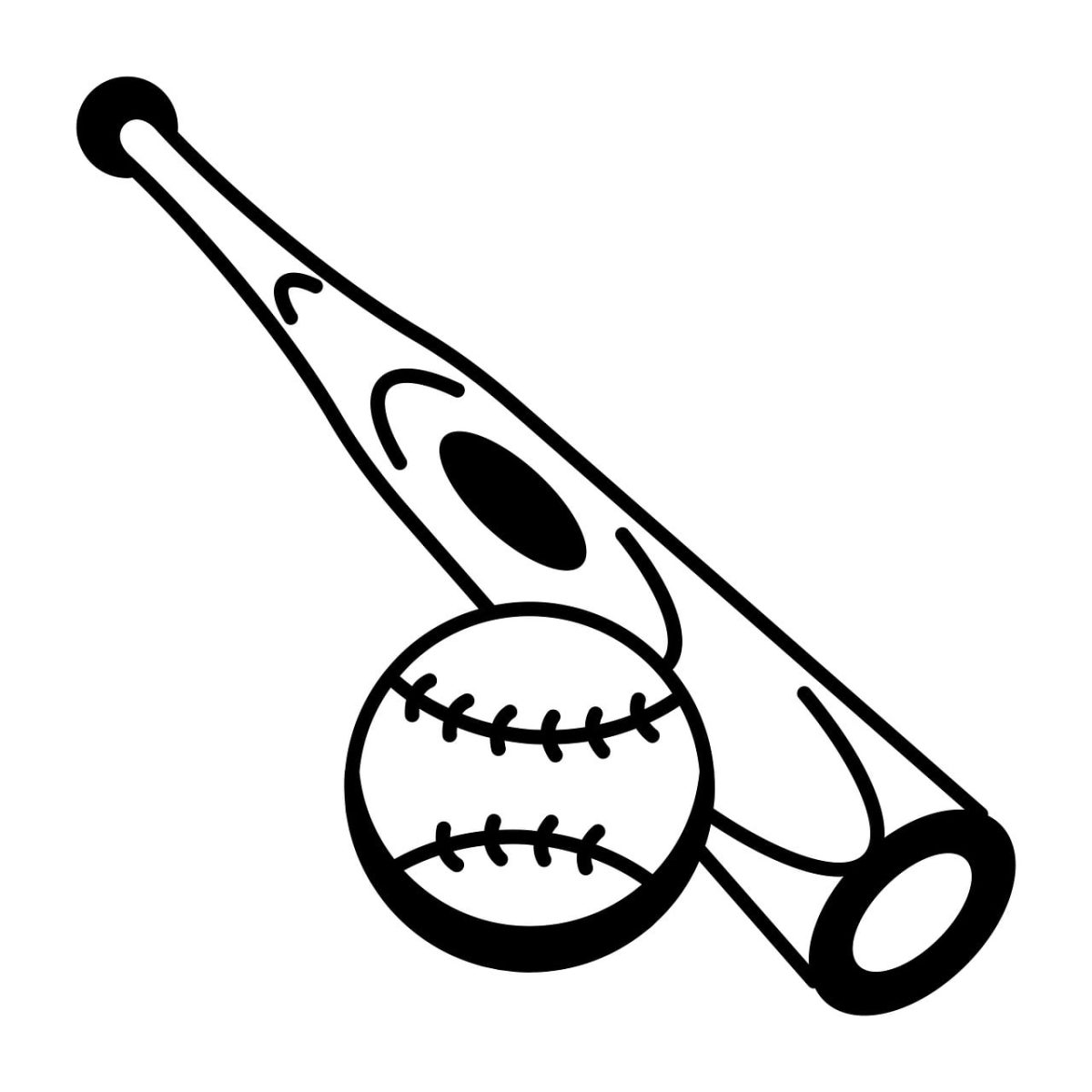 baseball, bat, ball, line drawing, sports equipment, cricket, school, kids, outdoor, sketch, black and white, entertainment, logo, graphic, leisure, simple, playground, doodle, recreation