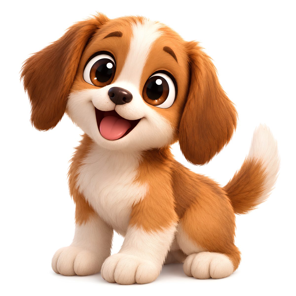 animation, cute, puppy, cartoon animal, happy, caricature, smiling, ruffian, young animal, friend, pet, dog breed, rendering, happy dog, child motif, comic, pleasant, cute character