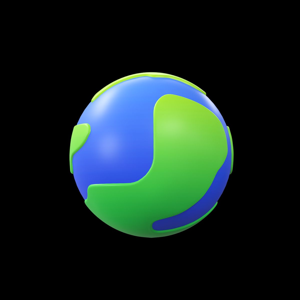 globe, planet, green planet, blue and green, icon, earth, 3d, space, ecology, environment, environmental protection, sustainability, eco-friendly, global, abstract, simulation, sphere, earth symbol, cartoon, minimalistic, graphic