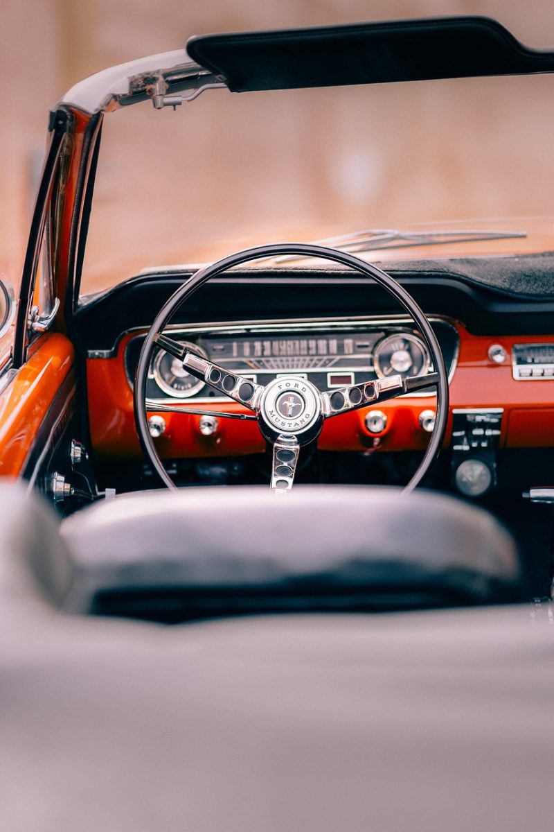 mustang, retro, steering wheel, car, auto, drive, car wallpapers, oldcar, photography, musclecar