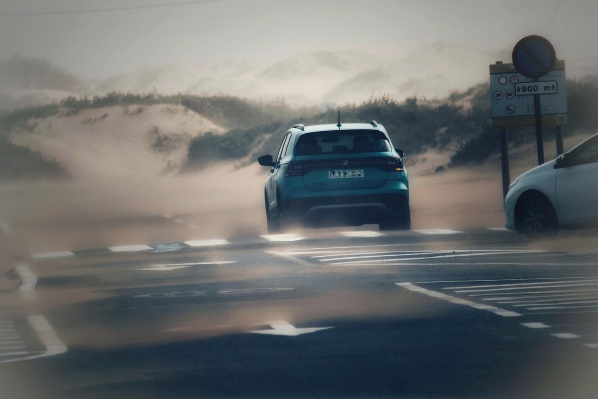 storm, landscape, vehicle, automobile, sandstorm, saharasand, canary islands, spain