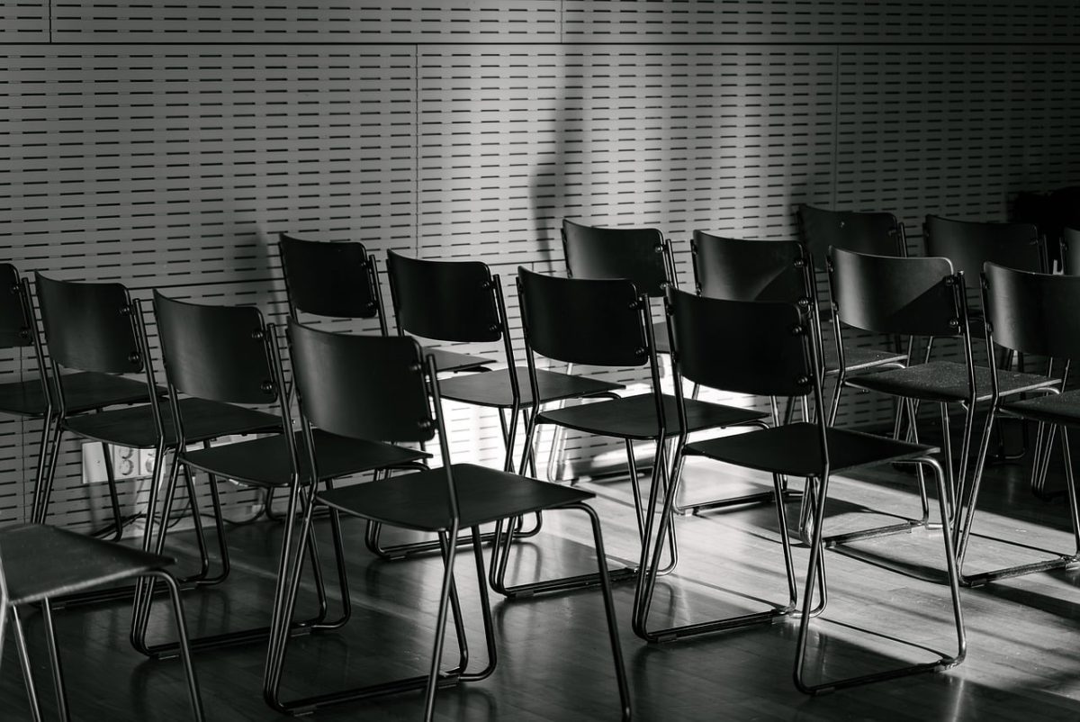 chair, room, furniture, seat, contrast, shadows, light, dark, office, meeting, conference, business
