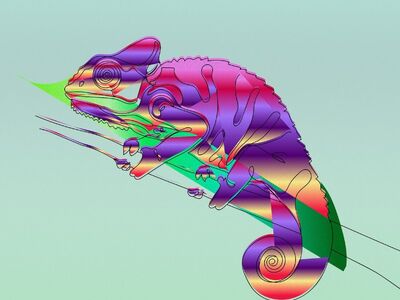 background, animal, colors, chameleon, reptile, nature, lizard, exotic, beautiful wallpaper, color, drawing