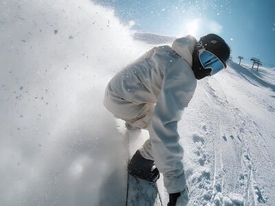 snowboarder, snow, mountain, winter, sport, extreme, action, outdoor, activity, slope, ride, speed, powder, cold, white, sky, sun, fun, adventure, travel, lifestyle, helmet, goggle, ai generated