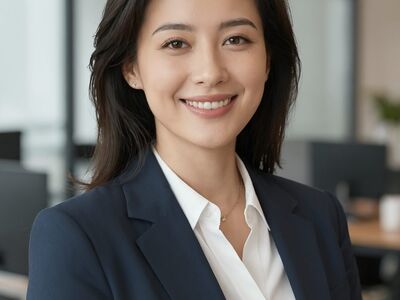 portrait, woman, female, smiling, business, professional, corporate, success, office, career, confidence, executive, brunette, happy, suit, attractive, leadership, ai generated
