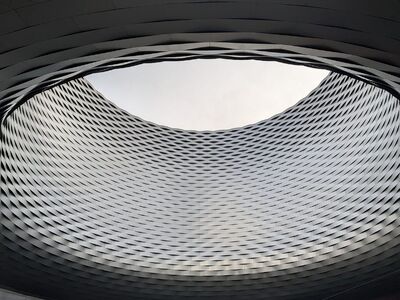 basel, switzerland, modern architecture, architectural detail, facade, metal facade, structure, template, texture, geometric, abstract, design, lines, symmetry, roof opening, perspective, construction art, urban, cultural city, contemporary, europe, architectural photograph, light and shadow, shape, minimalism, Switzerland, Basel, Basel City
