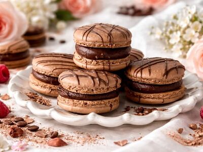 macarons, chocolate, dessert, nature, flower wallpaper, coffee beans, raspberries, flower, plate, dessert plate, baking, patisserie, decoration, rustic style, beautiful flowers, tempting, flower background, sweet, delicate, cream filling, sweetness, macaron, confectionery