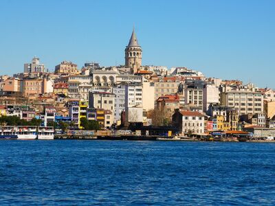 galata, galata tower, istanbul, turkey, city, river, sea, panorama, historic, blue, cloud, architecture, coast, old town, view, tourist attraction, shore, nature, cityscape, europe, major tourist destination