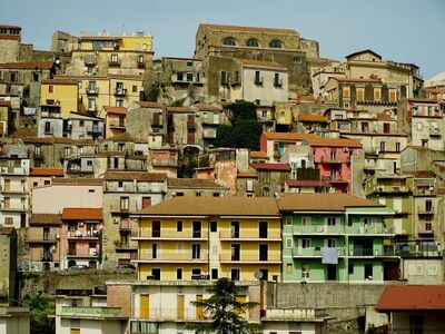 village, mountain village, sicily, houses