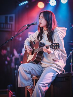 woman, portrait, fashion, model, girl, guitar, music, guitarist, concert, party