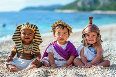 baby, children, wallpaper hd, ancient costumes, wallpaper 4k, egyptian pharaoh, roman emperor, 4k wallpaper 1920x1080, hd wallpaper, mac wallpaper, windows wallpaper, historical dress, beach background, cute babies, childhood, cultural outfits, summer vacation, laptop wallpaper, pebbles, golden crown, cool backgrounds, desktop backgrounds, spartan helmet, toga, artful, free background, full hd wallpaper, beautiful wallpaper, decorative, digitally manipulated, photomontage, 4k wallpaper, free wallpaper, interesting, unique, wallpaper, ai generated