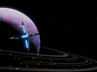 alien planet, spaceship, planet rings, space, futuristic, sci-fi, unknown world, interstellar, galaxy, astronomy, spacecraft, prism, technological, stars, exploration, distant world, space exploration, astronautics, astrophysics, spacecraft navigation
