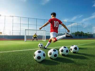 football, soccer, ball, sport, game, sports, nature, stadium, field, grass, kick, player, ai generated