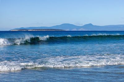 waves, sea, beach, nature, ocean, surf, seascape, tasmanian, waterpattern, aerial view, blue sky, tranquility, distant islands, gateway, surroundings, sunny day, pleasant weather, quiet environment, clear sky, peace, pristine nature