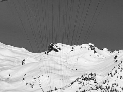 paragliding, mountains, snow, winter, panorama, adventure, recreational, flight, extreme sport, activity, skiing, hiking, nature, alpine, freedom, natural, windy, destination, paragliding pilot, snowdrifts, black and white