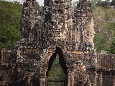 angkor wat, temple, architecture, historic, khmer, culture, travel, landmark, tourism, asian, buddhism, history, road, with vehicle, nature, jungle, trees, asia, famous, proof, cambodia