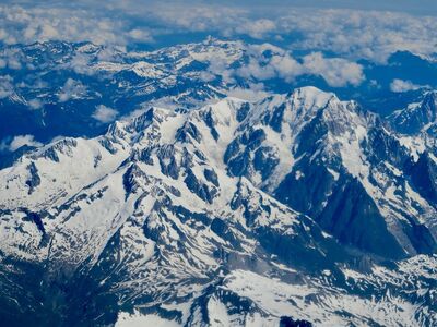 mountains, snow, aerial, alps, nature, mountaineering, distance, peak, panorama, travel, sky, clouds, postcard, landscape, hiking, pristine, cold, magnificent, adventure, destination, asian, purity