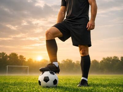 soccer, player, athlete, training, practice, sunrise, sunset, golden, light, warm, field, grass, goal, nature, stadium, ball, focus, silhouette, outdoors, sport, preparation
