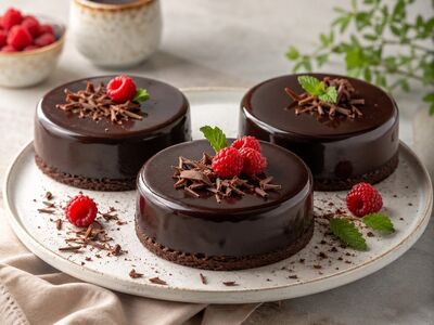chocolate cake, glossy glaze, raspberries, chocolate shavings, dessert, plate arrangement, mint leaves, red fruit, gourmet, baking, gourmet presentation, treat, chocolate mousse, homemade, confectionery, decoration, delicacy, ceramic plate