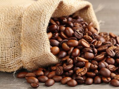 coffee, beans, sack, natural, rustic, brown, grain, aromatic, burlap, load, pile, pouring, caffeine, warm, flavor, image, composition, trade, close-up, consumer