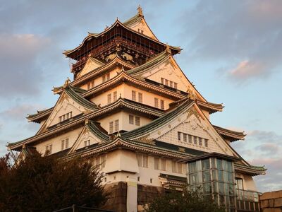 japanese castle, osaka, osaka castle, architecture, landmark, nature, heritage, historical, samurai, bushido, defense, stone, traditional, imperial, culture, intact, tourism, refuge, symbol, sunrise, japanese culture