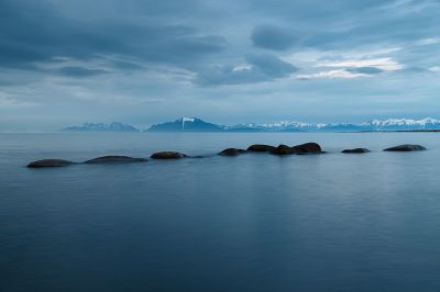 landscape, nature, blue sky, winter, mountains, snow, sea, sky, water, seascape, horizon, coast, wave, tide, glacier, blue, calm, distance, travel, beauty, distant mountains, winter landscape