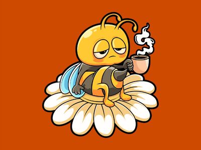 bee, cartoon, funny, nature, flower background, flower, coffee, petal, tired, relax, beautiful flowers, morning, rest, smile, beehive, flower wallpaper, cartoon character, yellow, mug, coffee cup, cartoon art